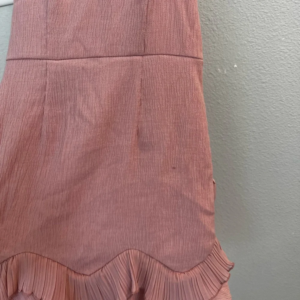 Hello Molly SCORPIO SEASON DRESS BLUSH Elegant Pink Ruffle Hem Dress - Picture 7 of 12